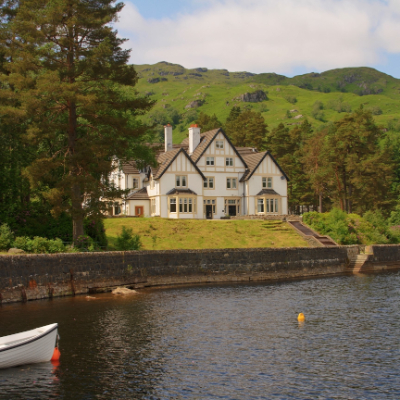 Lochside country house in Scotland